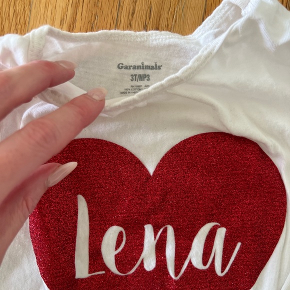 LENA letters name in heart shirt - Picture 2 of 3